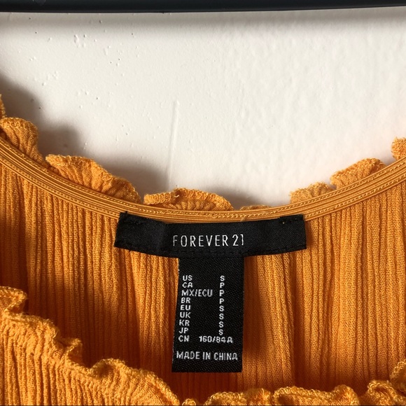 Forever21 Beautiful Yellow Puff Sleeve Dress - Picture 4 of 4